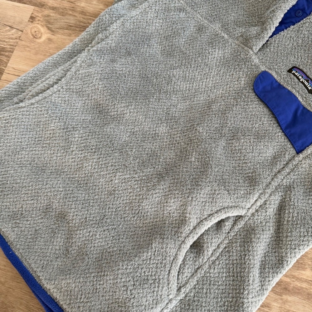 Patagonia Women's Medium Gray Fleece Snap-Neck Pullover Jacket Outdoor - Picture 7 of 9
